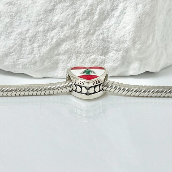 Pandora Lebanon S925 Silver Heart Bead Charm - Picture 2 of 4